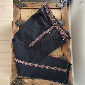 Isabel Marant Black Jeans with Red Western Detail / Size 42